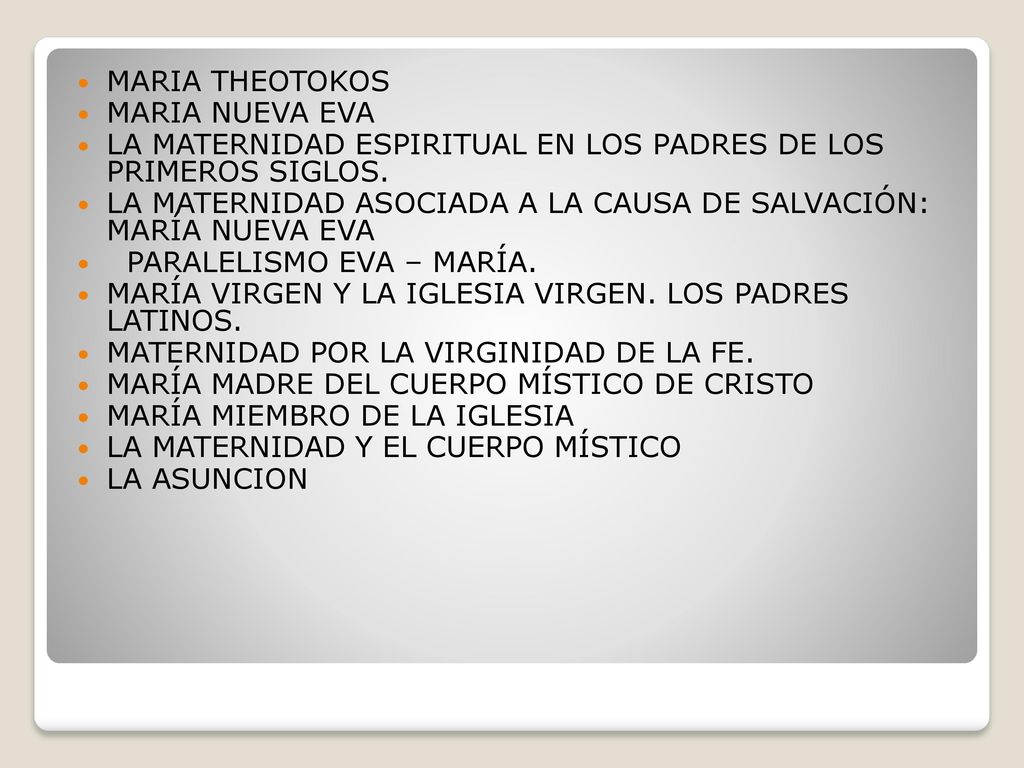 MARIA THEOTOKOS MARIA NUEVA EVA. LA MATERNIDAD ESPIRITUAL EN LOS PADRES DE LOS PRIMEROS SIGLOS.