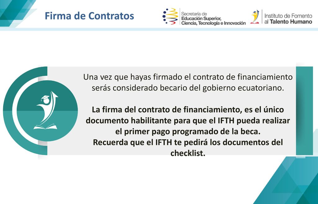 Recuerda que el IFTH te pedirá los documentos del checklist.