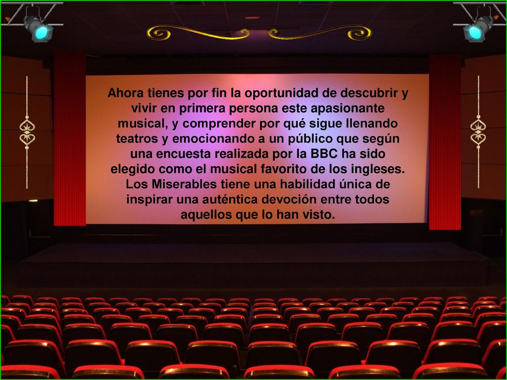 Ahora tienes por fin la oportunidad de descubrir y vivir en primera persona este apasionante musical, y comprender por qué sigue llenando teatros y emocionando a un público que según una encuesta realizada por la BBC ha sido elegido como el musical favorito de los ingleses.