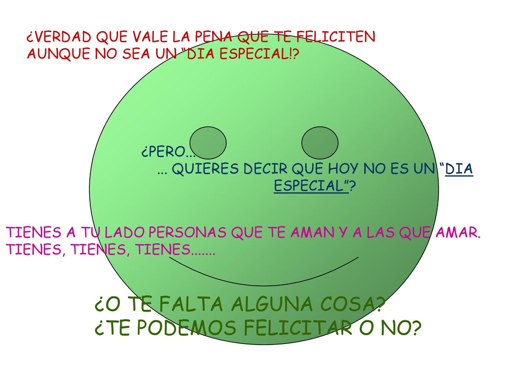 ... QUIERES DECIR QUE HOY NO ES UN DIA ESPECIAL