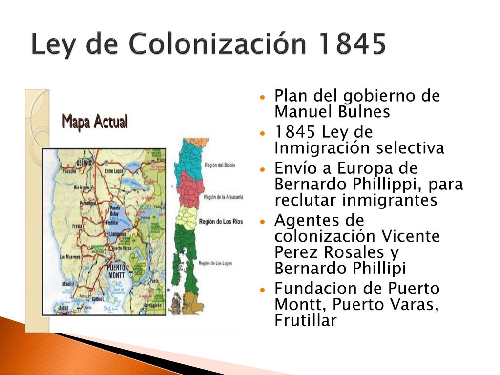 Ley de Colonización 1845 Plan del gobierno de Manuel Bulnes