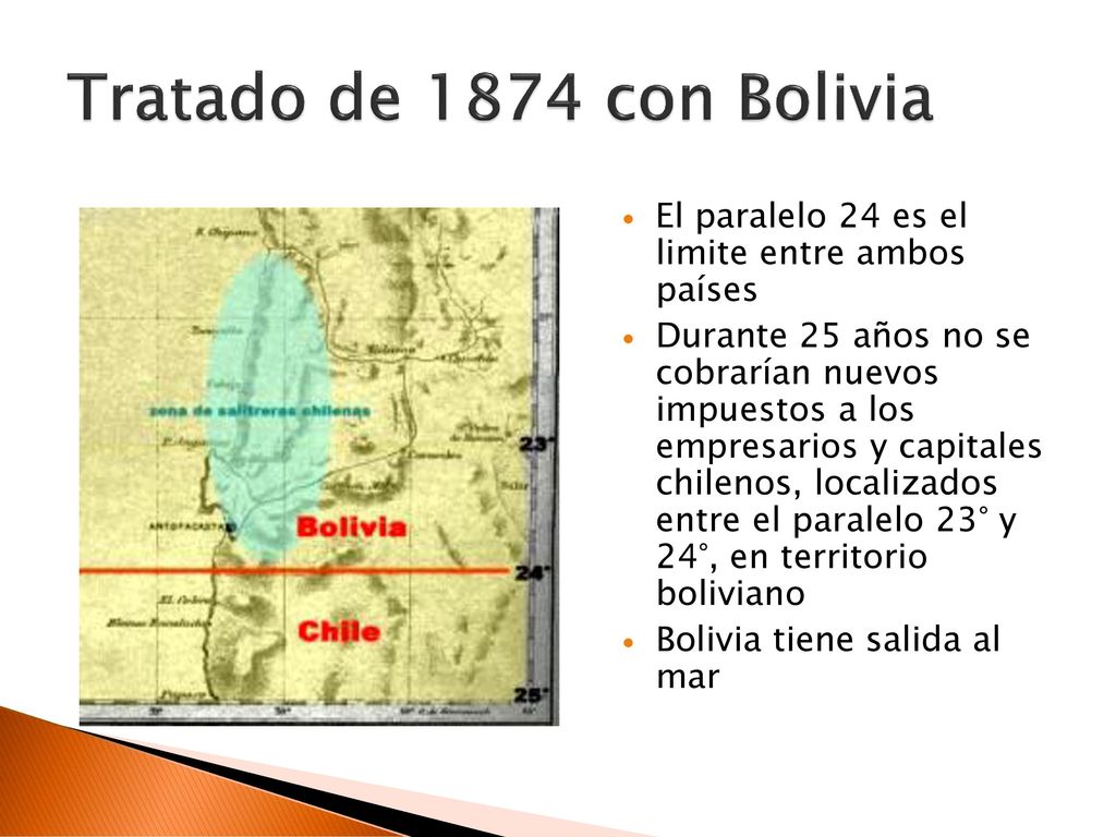 Tratado de 1874 con Bolivia El paralelo 24 es el limite entre ambos países.