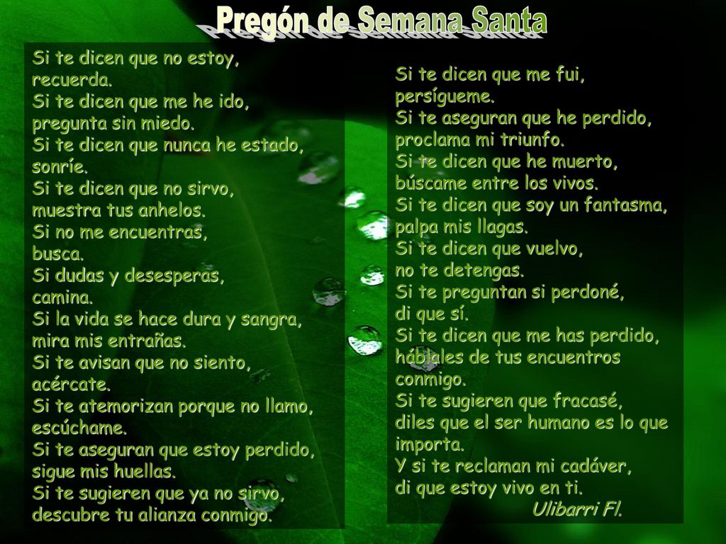Pregón de Semana Santa Si te dicen que no estoy, recuerda.