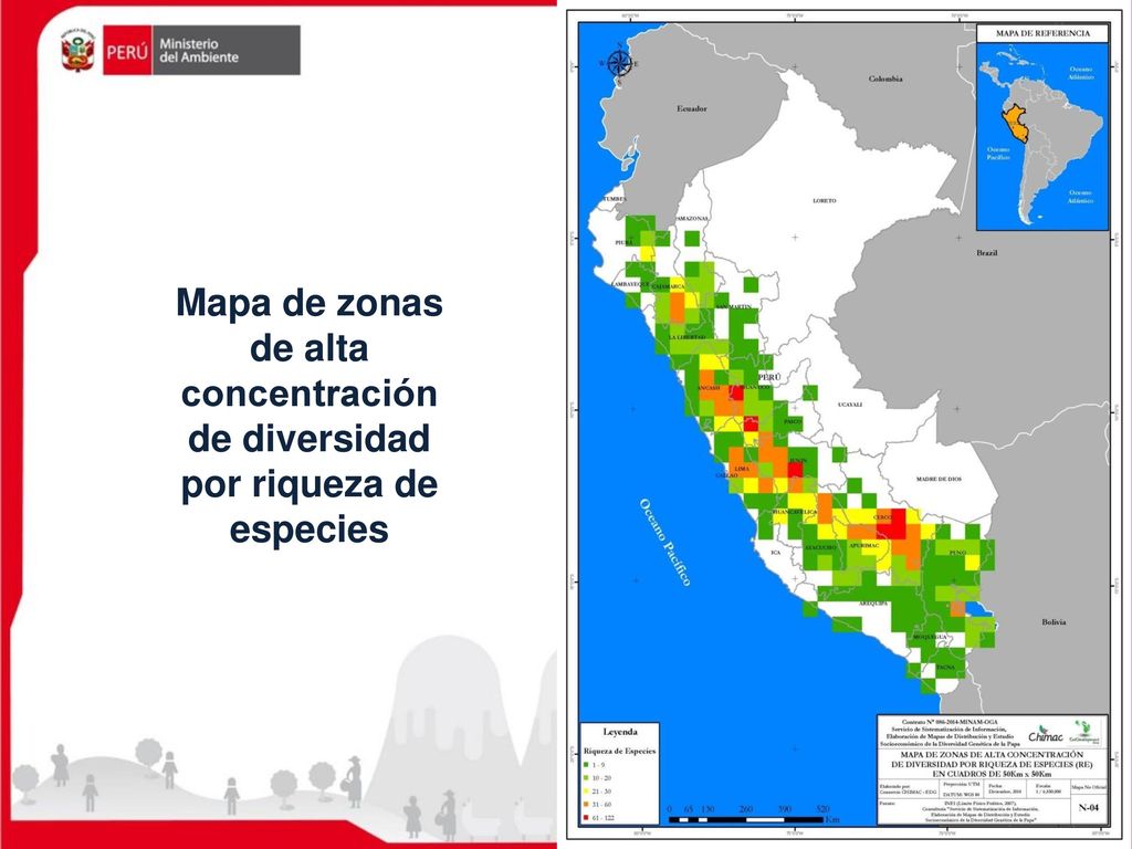 Mapa de zonas de alta concentración de diversidad por riqueza de especies