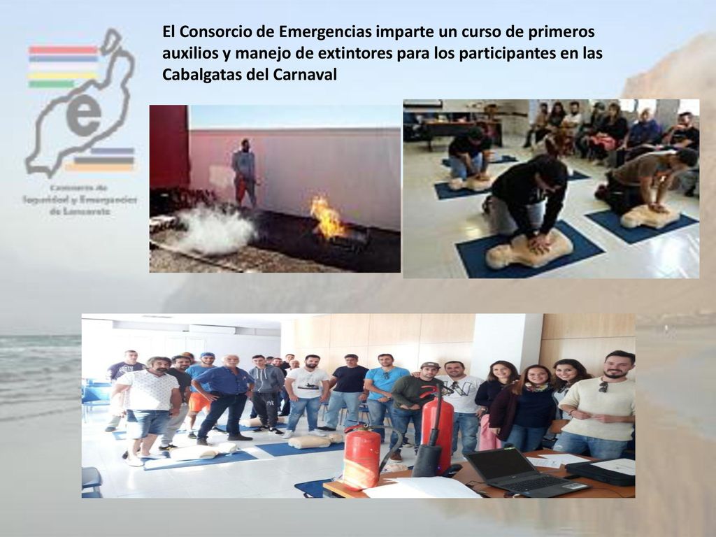 El Consorcio de Emergencias imparte un curso de primeros auxilios y manejo de extintores para los participantes en las Cabalgatas del Carnaval