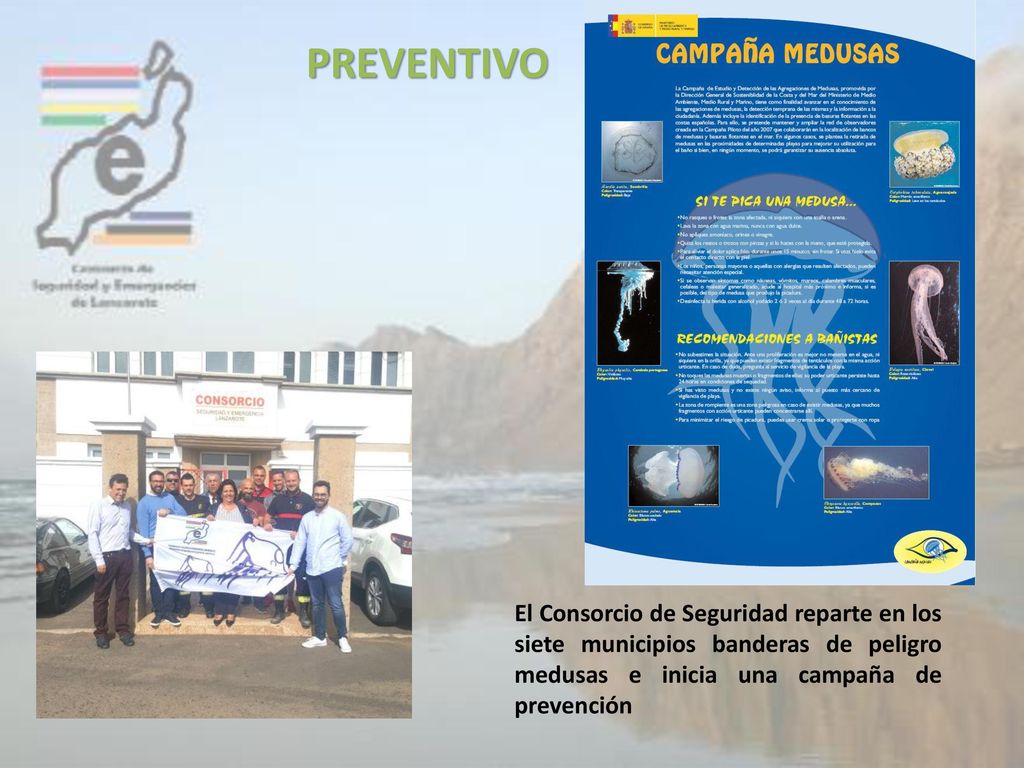 PREVENTIVO El Consorcio de Seguridad reparte en los siete municipios banderas de peligro medusas e inicia una campaña de prevención.