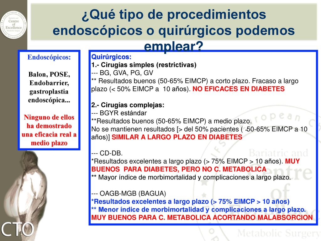 ¿Qué tipo de procedimientos endoscópicos o quirúrgicos podemos emplear
