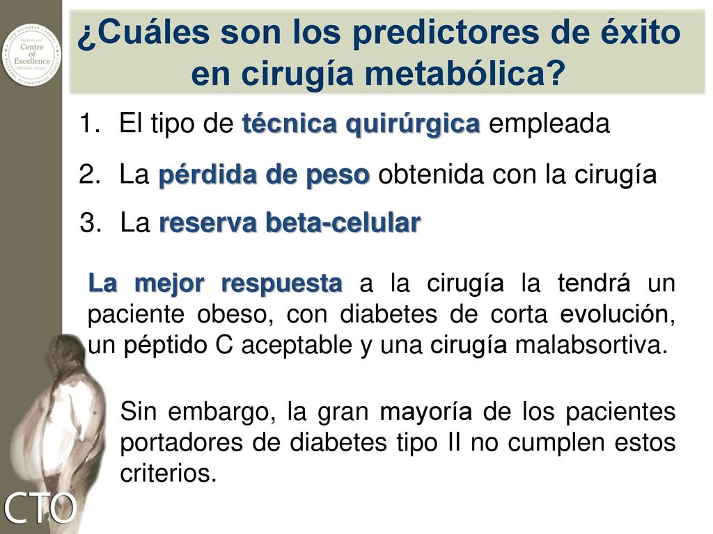 ¿Cuáles son los predictores de éxito en cirugía metabólica
