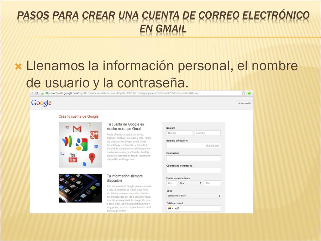 Pasos para crear una cuenta de correo electrónico en gmail