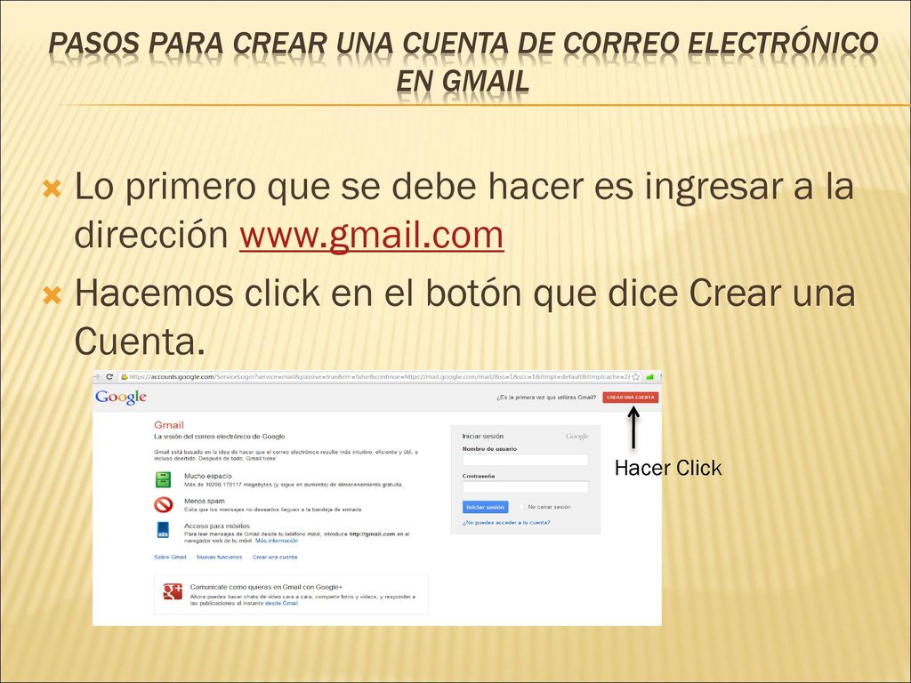 Pasos para crear una cuenta de correo electrónico en gmail
