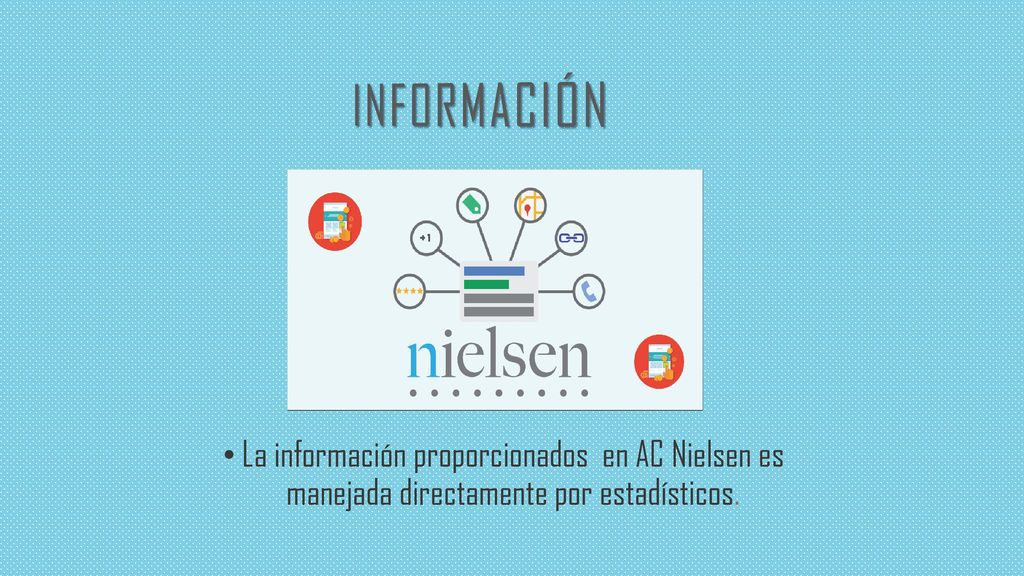 INFORMACIÓN La información proporcionados en AC Nielsen es manejada directamente por estadísticos.