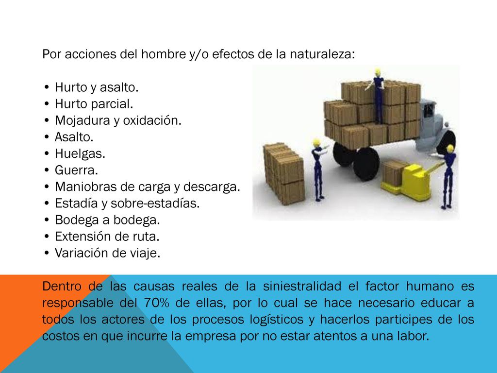 Por acciones del hombre y/o efectos de la naturaleza: