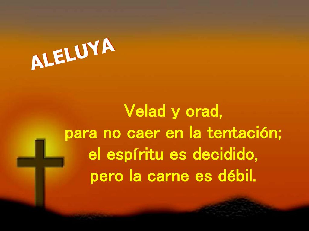 para no caer en la tentación; el espíritu es decidido,