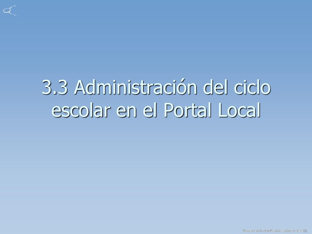 3.3 Administración del ciclo escolar en el Portal Local