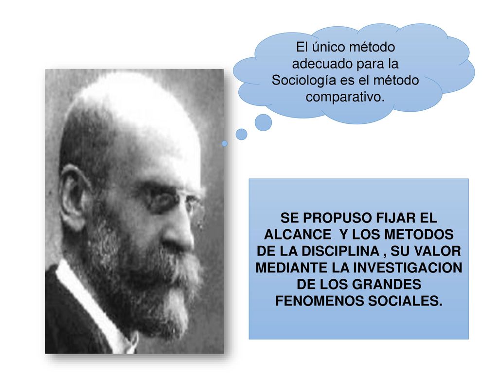 El único método adecuado para la Sociología es el método comparativo.