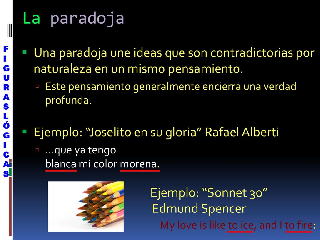 La paradoja FIGURAS LÓ. GICAS. Una paradoja une ideas que son contradictorias por naturaleza en un mismo pensamiento.