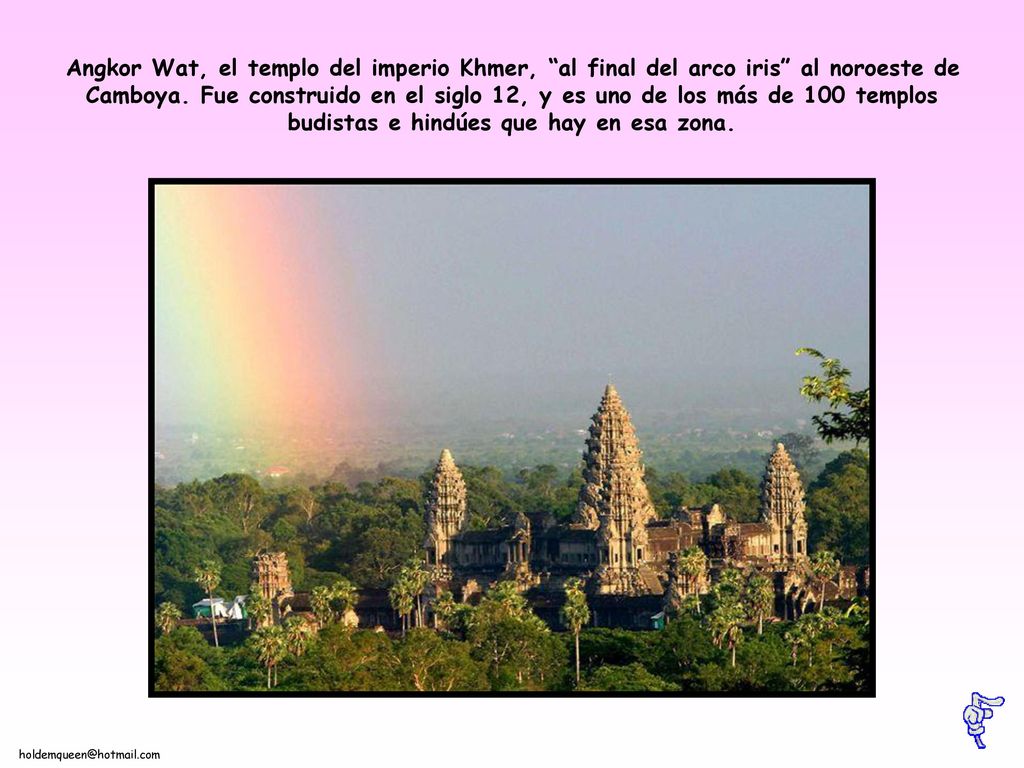 Angkor Wat, el templo del imperio Khmer, al final del arco iris al noroeste de Camboya.