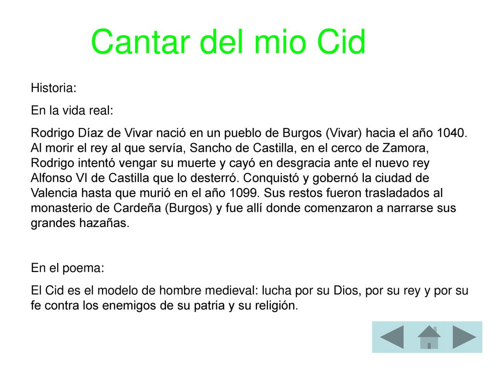 Cantar del mio Cid Historia: En la vida real: