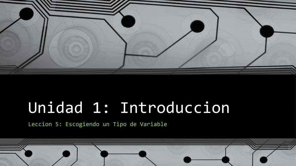 Leccion 5: Escogiendo un Tipo de Variable
