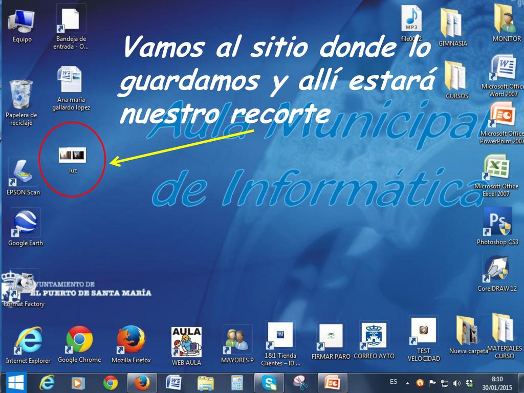 Vamos al sitio donde lo guardamos y allí estará nuestro recorte