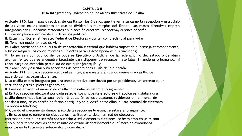 De la Integración y Ubicación de las Mesas Directivas de Casilla