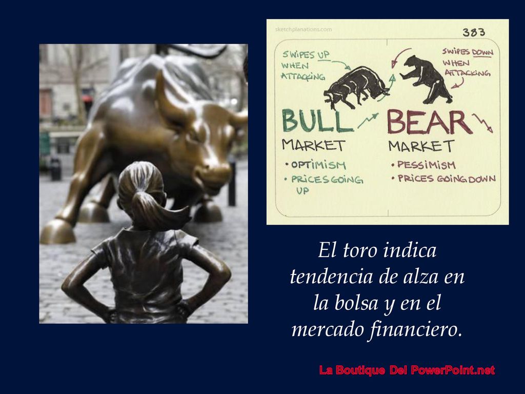 El toro indica tendencia de alza en la bolsa y en el mercado financiero.