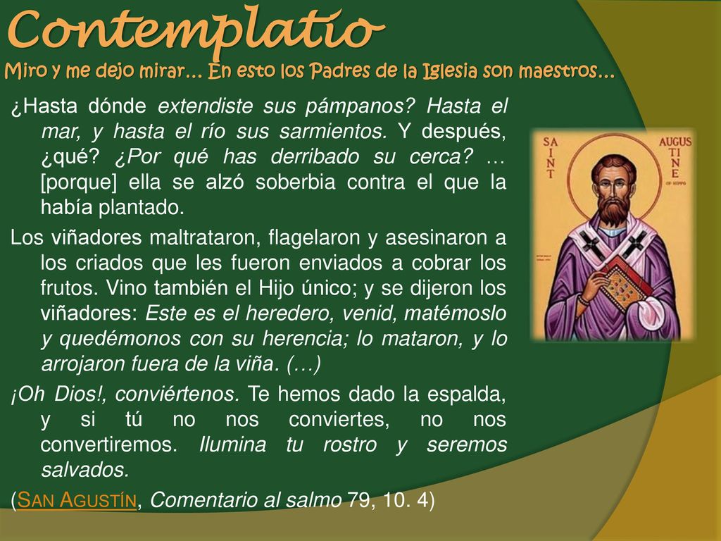 Contemplatio Miro y me dejo mirar… En esto los Padres de la Iglesia son maestros…