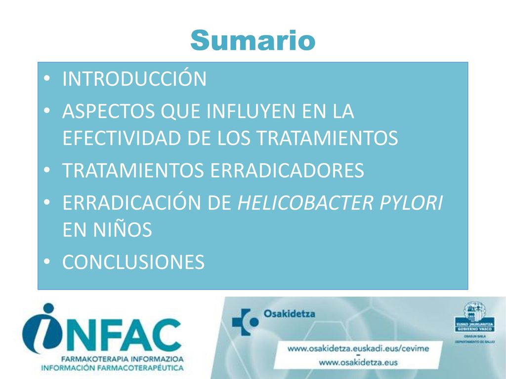 Sumario INTRODUCCIÓN. ASPECTOS QUE INFLUYEN EN LA EFECTIVIDAD DE LOS TRATAMIENTOS. TRATAMIENTOS ERRADICADORES.