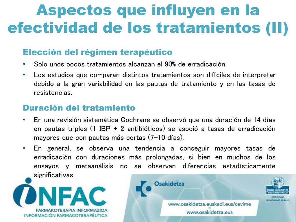 Aspectos que influyen en la efectividad de los tratamientos (II)