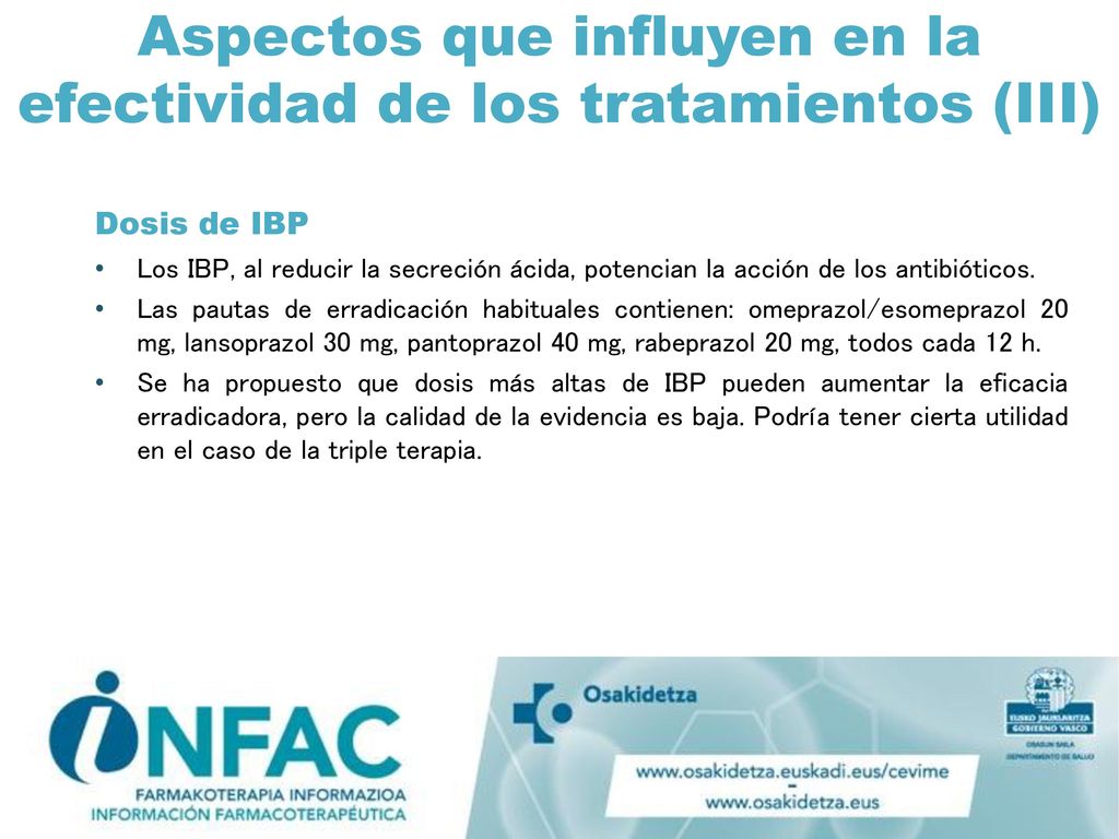 Aspectos que influyen en la efectividad de los tratamientos (III)