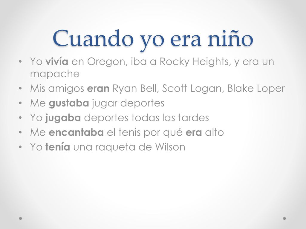 Cuando yo era niño Yo vivía en Oregon, iba a Rocky Heights, y era un mapache. Mis amigos eran Ryan Bell, Scott Logan, Blake Loper.