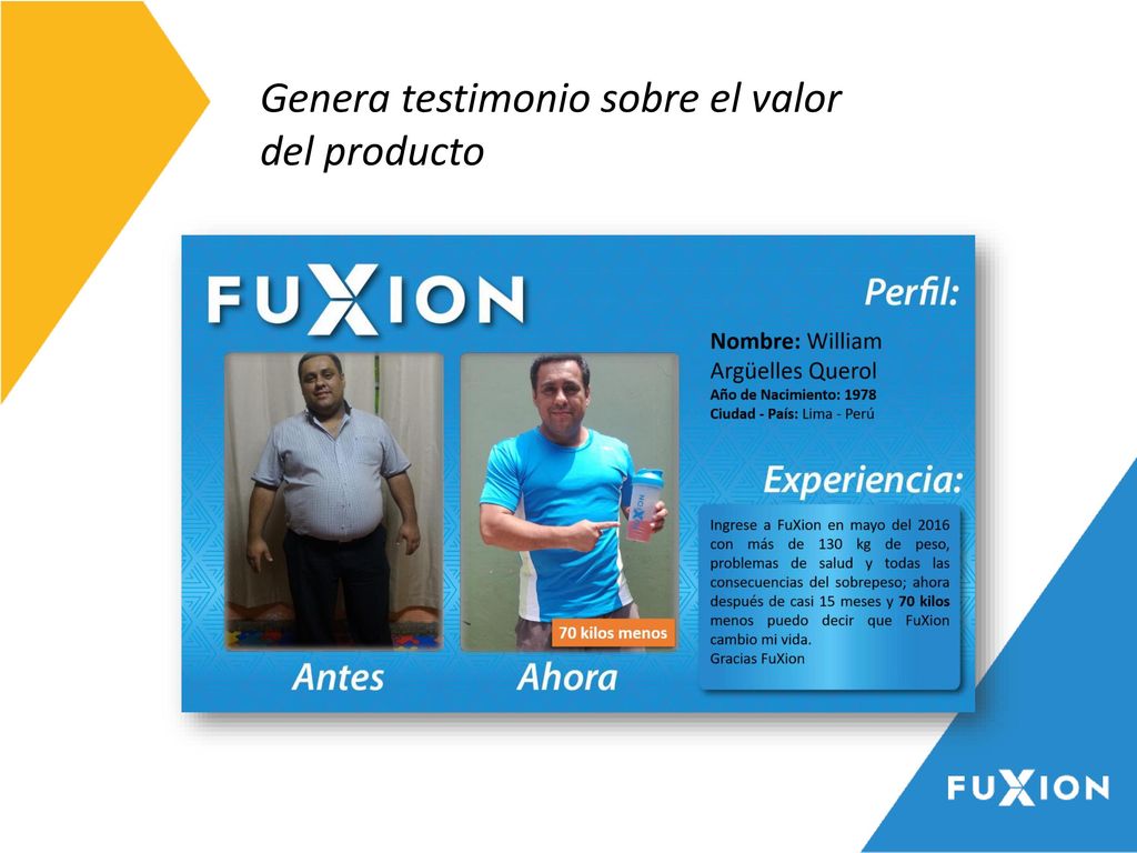Genera testimonio sobre el valor del producto