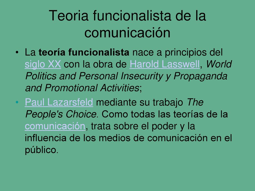 Teoria funcionalista de la comunicación