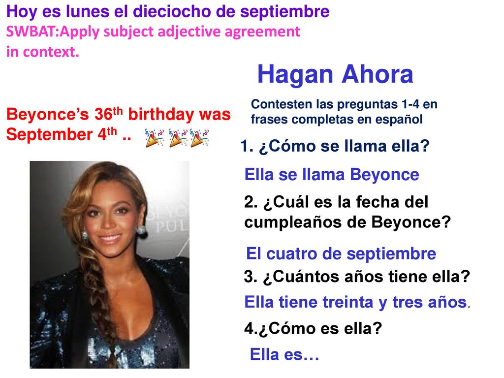 Hagan Ahora Hoy es lunes el dieciocho de septiembre