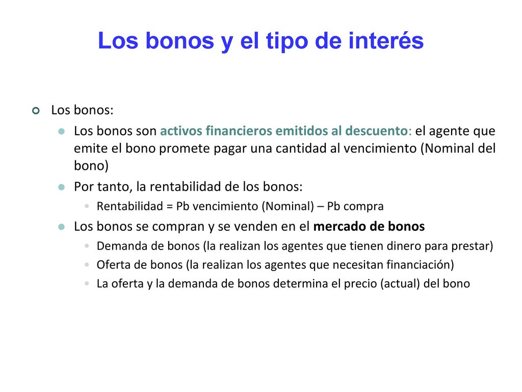 Los bonos y el tipo de interés