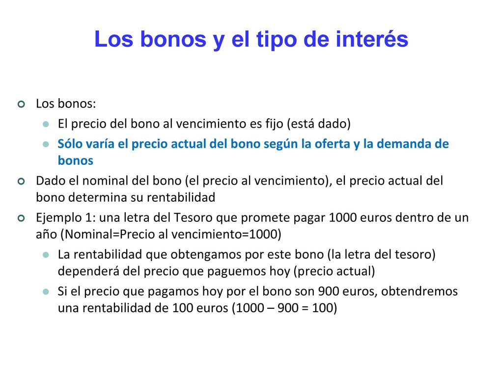 Los bonos y el tipo de interés