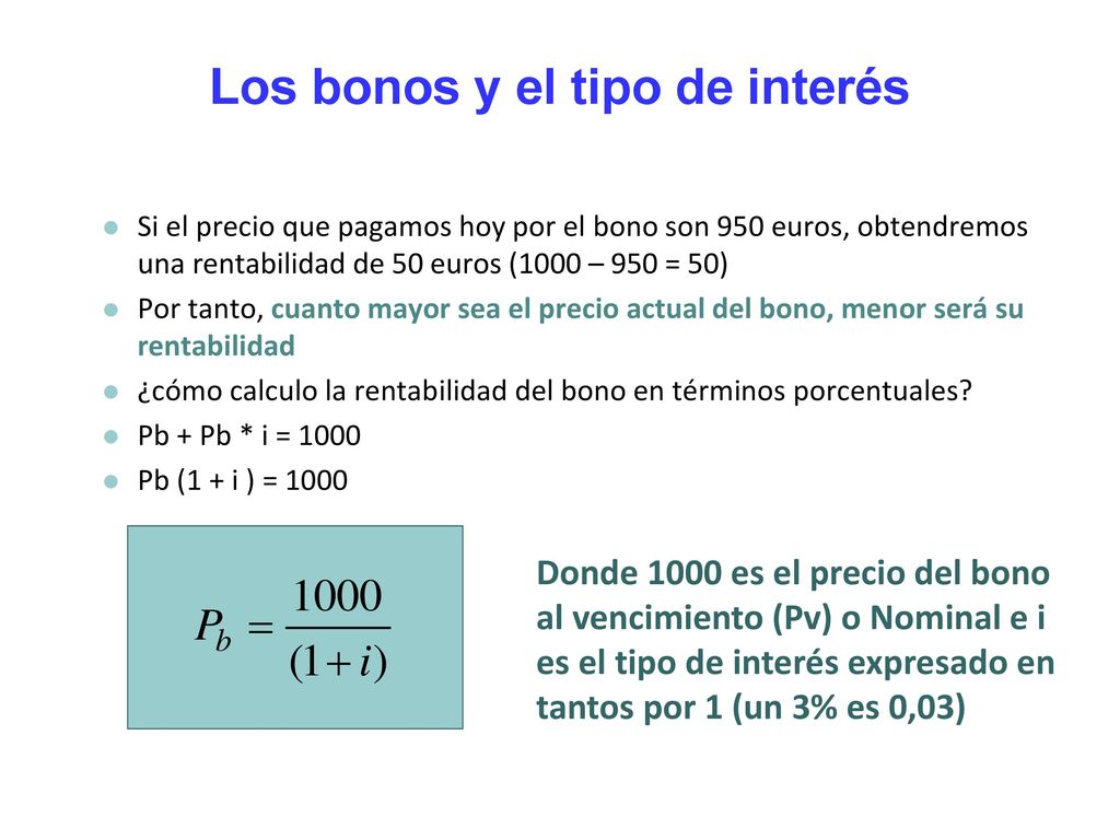 Los bonos y el tipo de interés