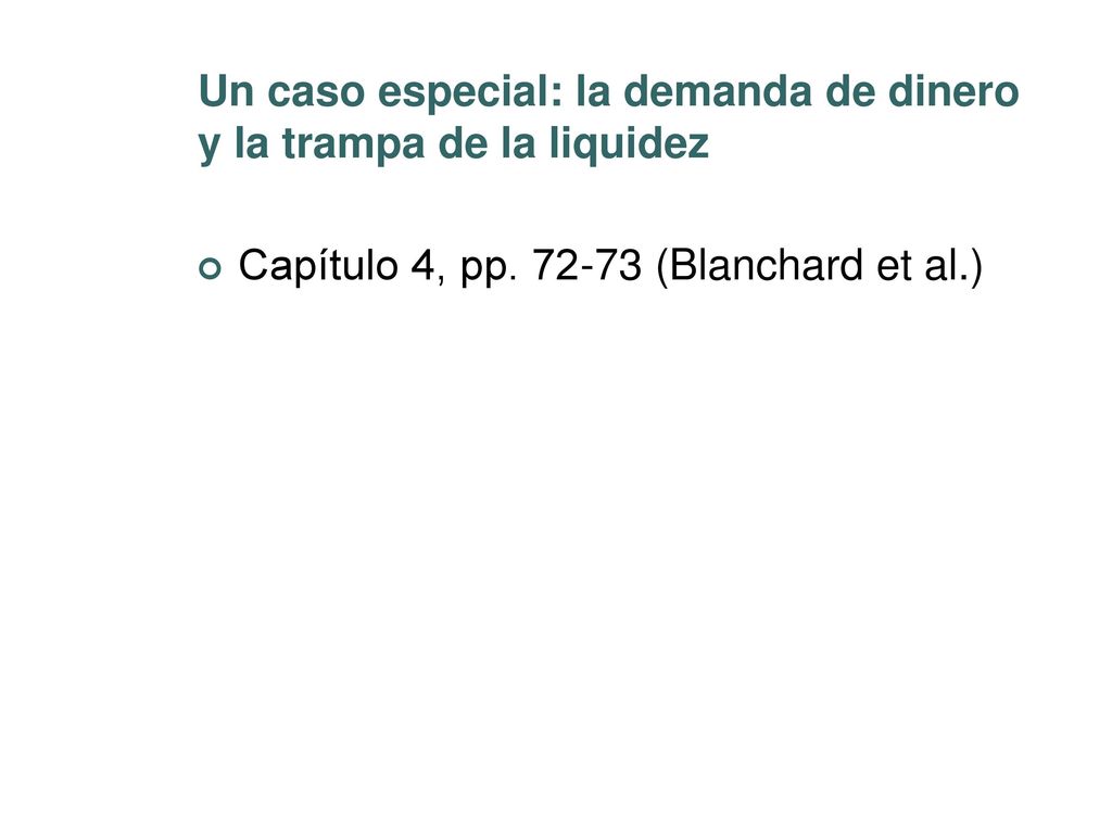 Un caso especial: la demanda de dinero y la trampa de la liquidez