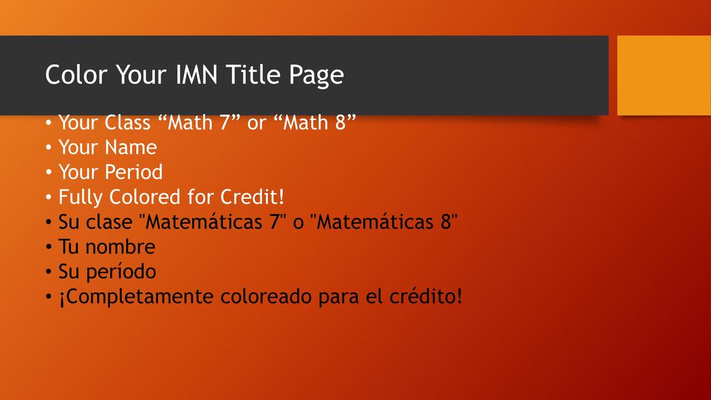 Color Your IMN Title Page