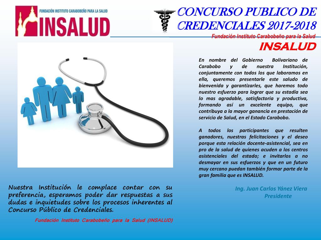 CONCURSO PUBLICO DE CREDENCIALES Fundación Instituto Carabobeño para la Salud INSALUD