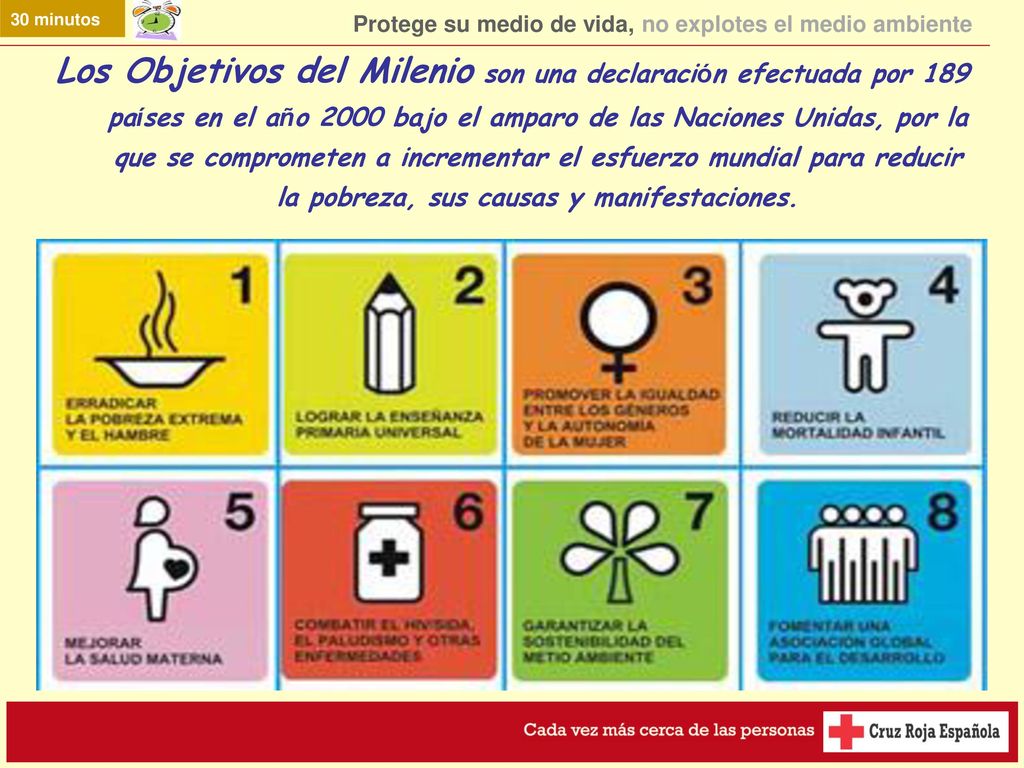 30 minutos Protege su medio de vida, no explotes el medio ambiente.