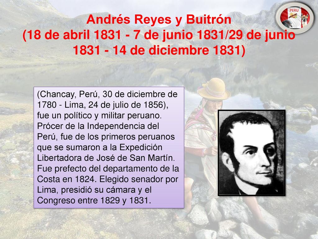Andrés Reyes y Buitrón (18 de abril de junio 1831/29 de junio de diciembre 1831)