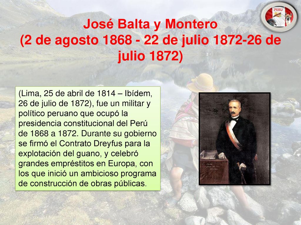 José Balta y Montero (2 de agosto de julio de julio 1872)