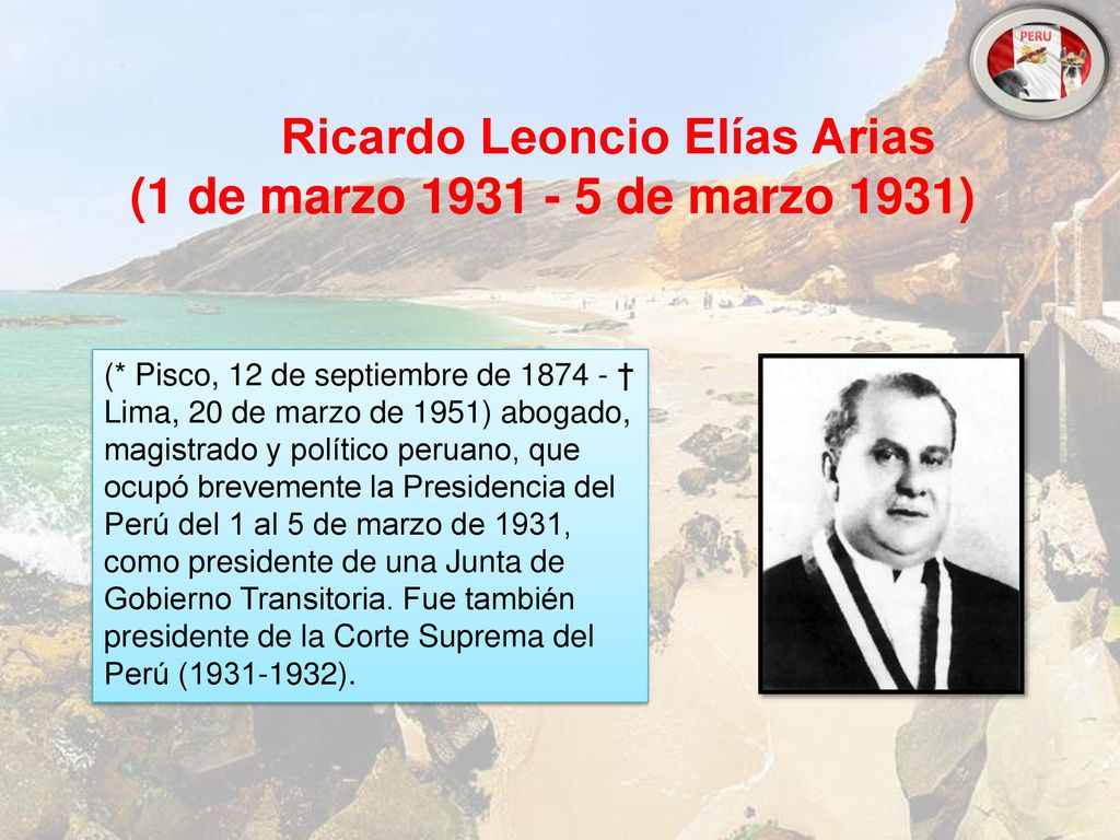 Ricardo Leoncio Elías Arias (1 de marzo de marzo 1931)