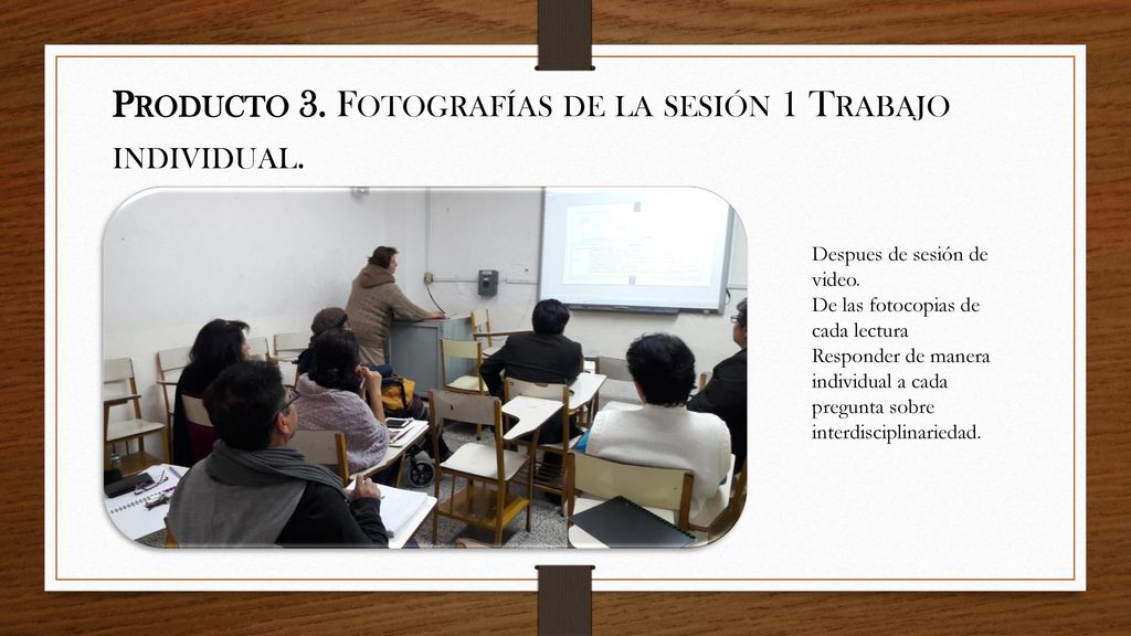 Producto 3. Fotografías de la sesión 1 Trabajo individual.