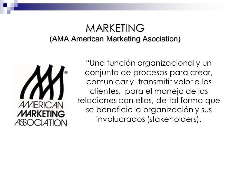 MARKETING (AMA American Marketing Asociation)