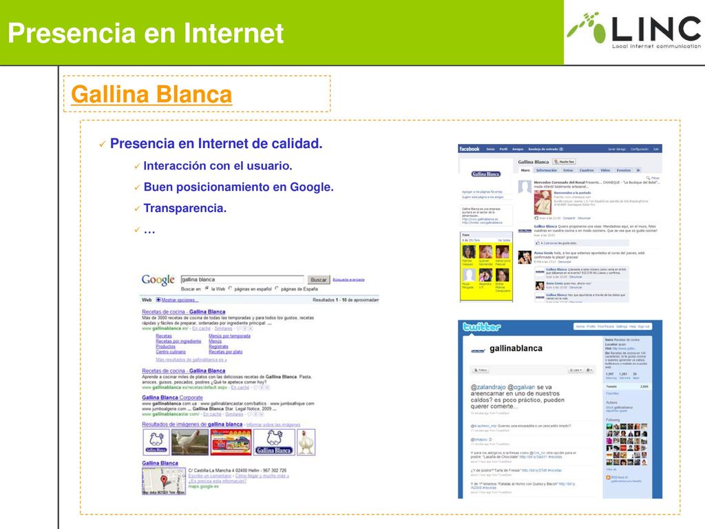 Presencia en Internet Gallina Blanca Presencia en Internet de calidad.