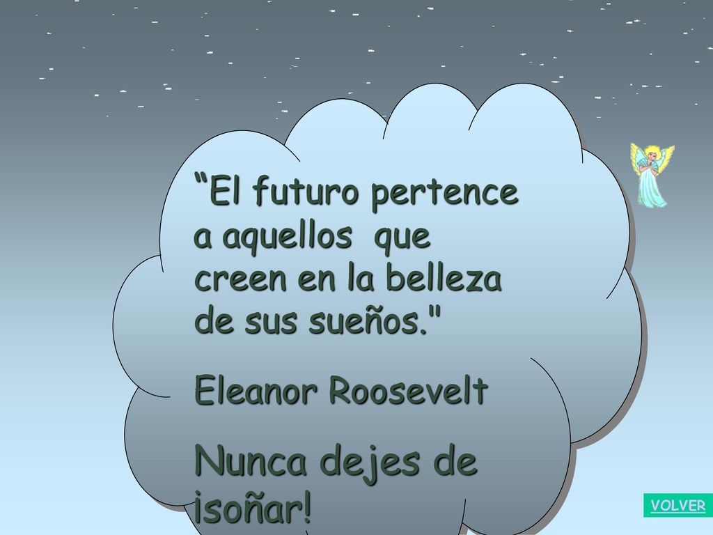 El futuro pertence a aquellos que creen en la belleza de sus sueños.