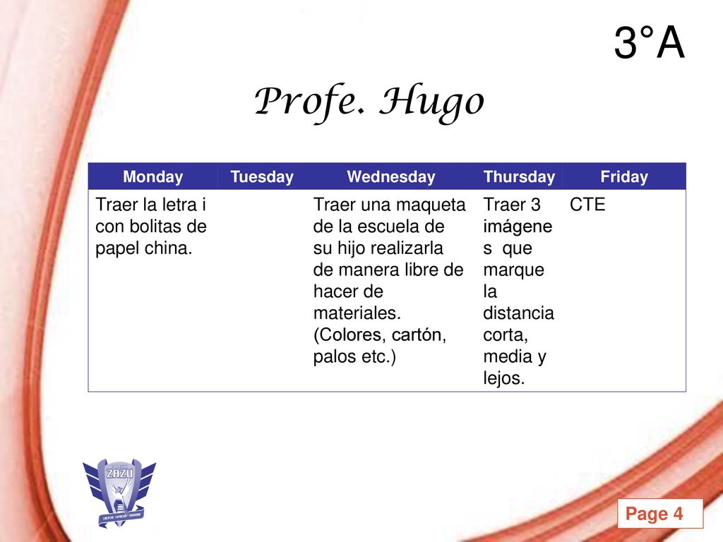 3°A Profe. Hugo Traer la letra i con bolitas de papel china.