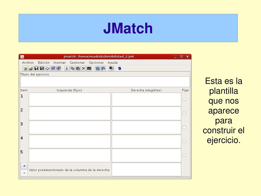 Esta es la plantilla que nos aparece para construir el ejercicio.